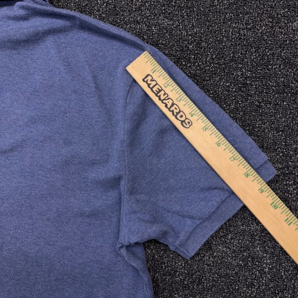 Polo Ralph Lauren Mens Large Blue Heathered Cotton Short Sleeve Polo Shirt L